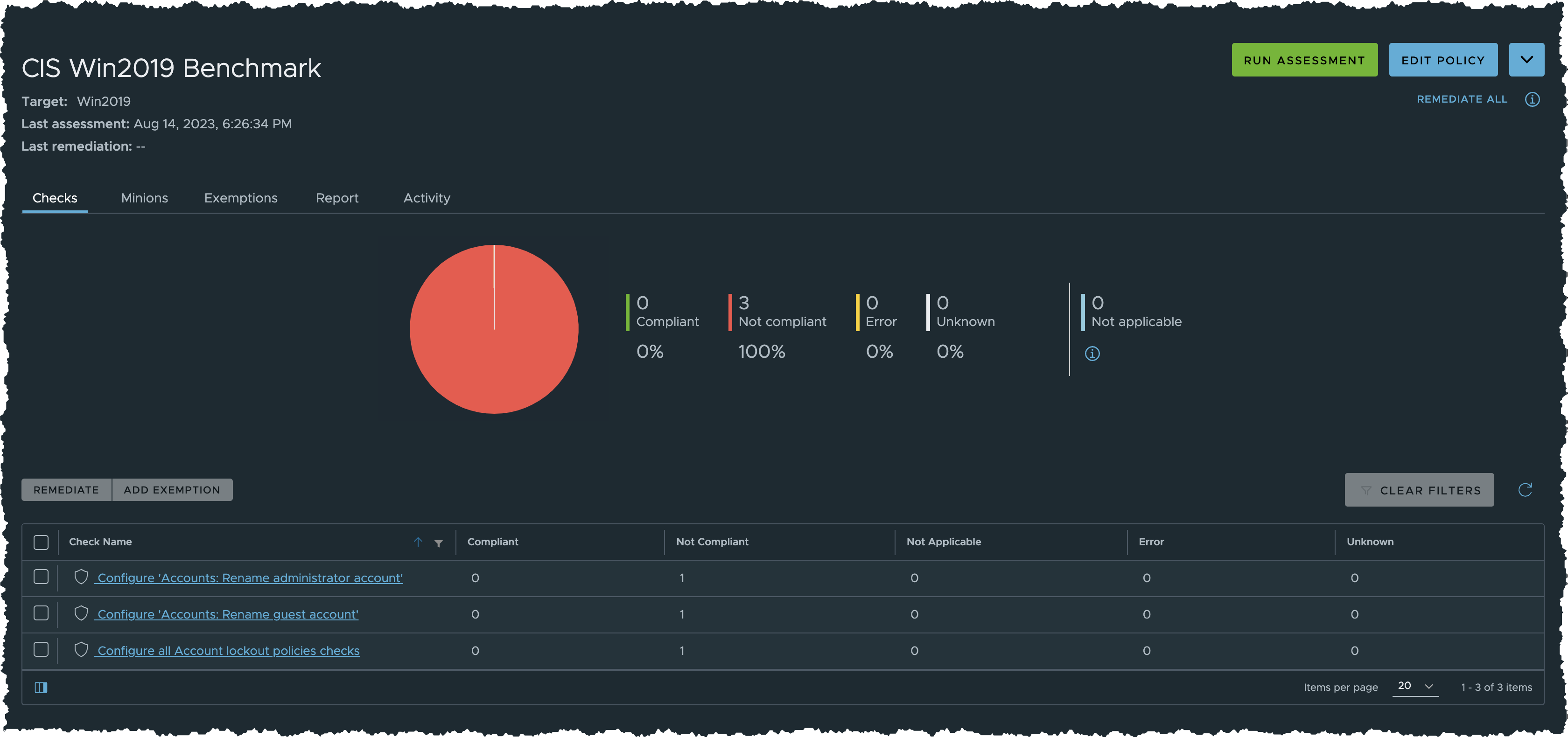 Run Assessment - Results